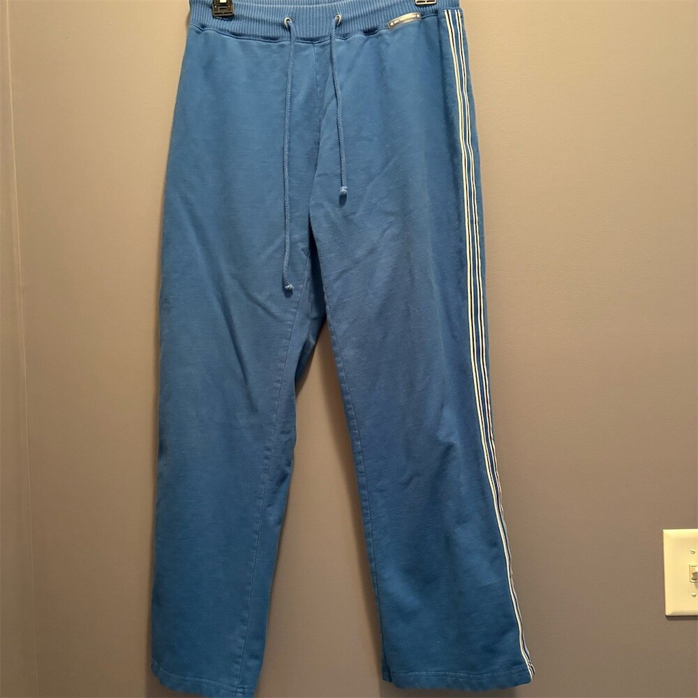 Chinese Laundry Sweatpants Womens Size M Blue Side Stripe Drawstring